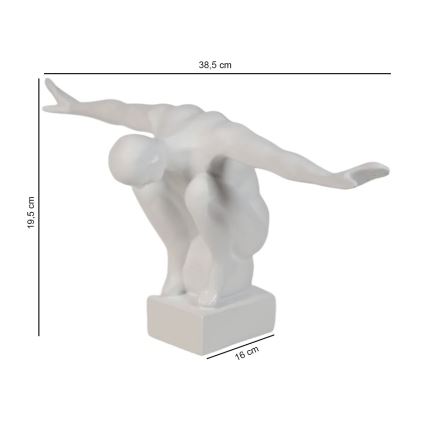 Galda dekors 19,5x16x38,5 cm sveķi/balts