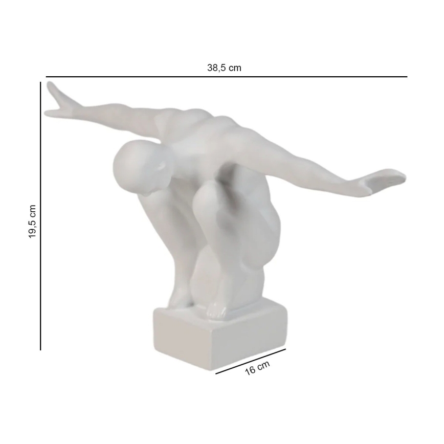 Galda dekors 19,5x16x38,5 cm sveķi/balts