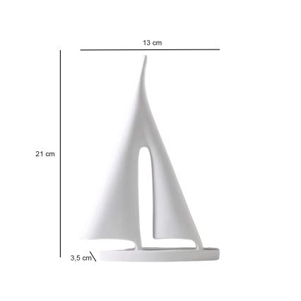 Galda dekors 21 cm sveķi/balts