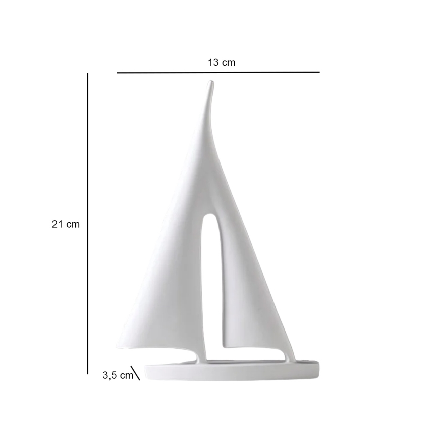 Galda dekors 21 cm sveķi/balts