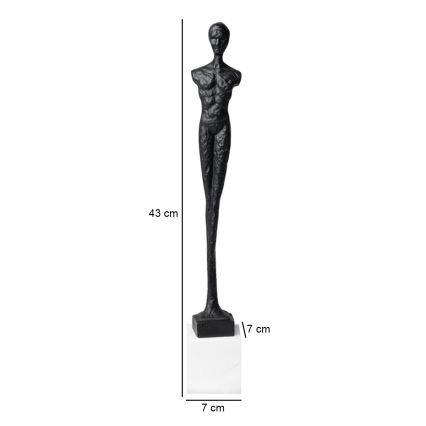 Galda dekors 43 cm, sveķi/melns