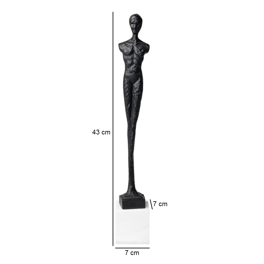 Galda dekors 43 cm, sveķi/melns