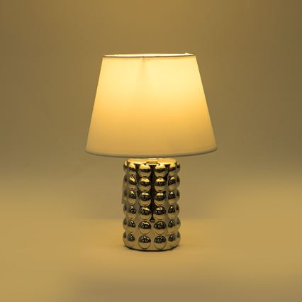 Galda lampa 1xE14/40W/230V balta/spīdīgi hromēts