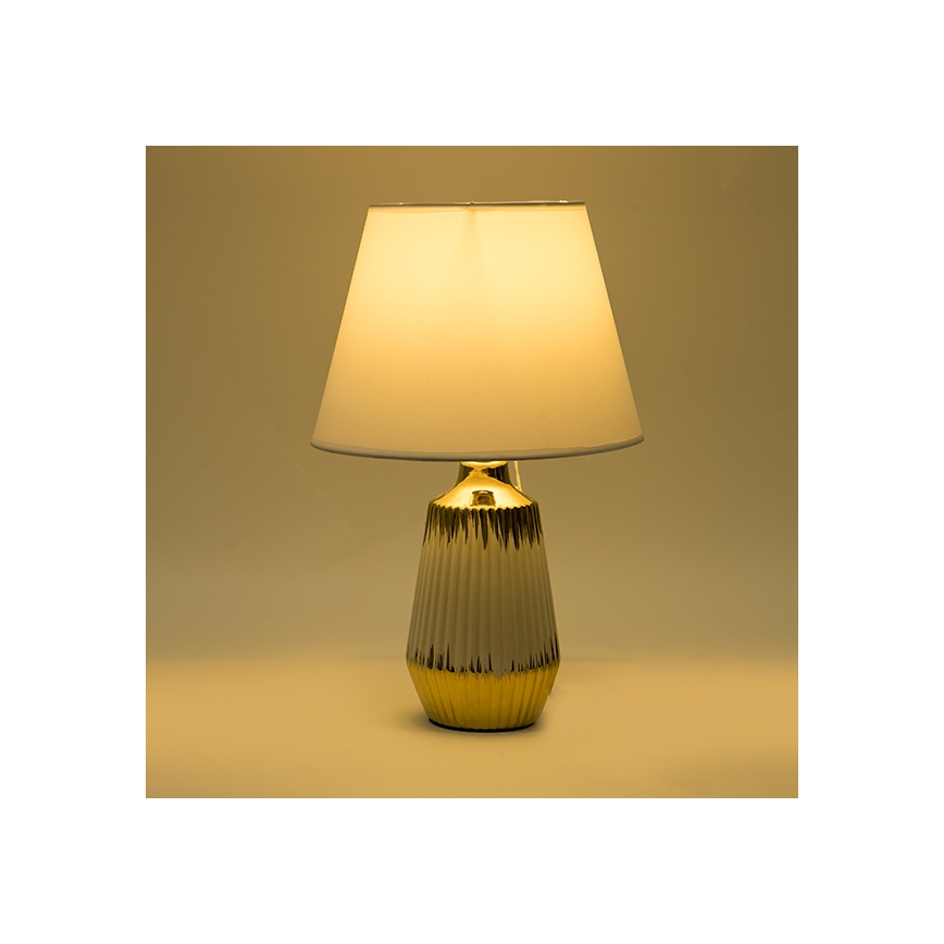 Galda lampa 1xE14/40W/230V balta/zelta
