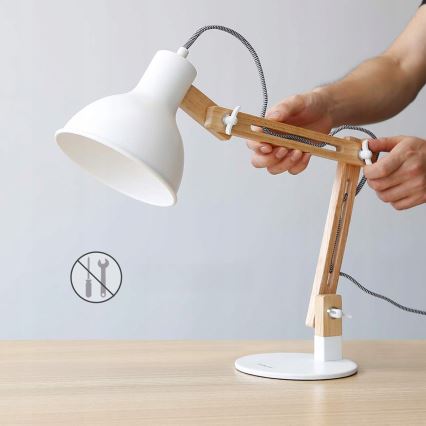 Galda lampa 1xE27/40W/230V balta