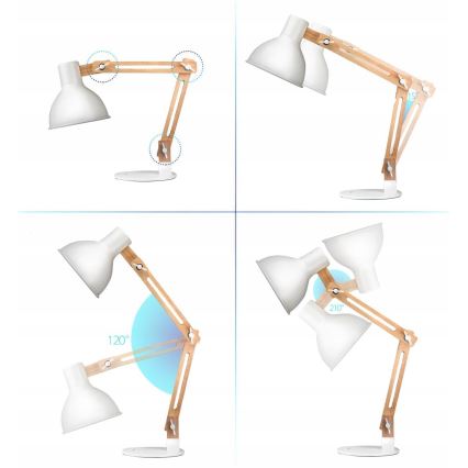 Galda lampa 1xE27/40W/230V balta