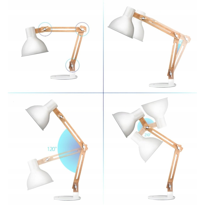 Galda lampa 1xE27/40W/230V balta