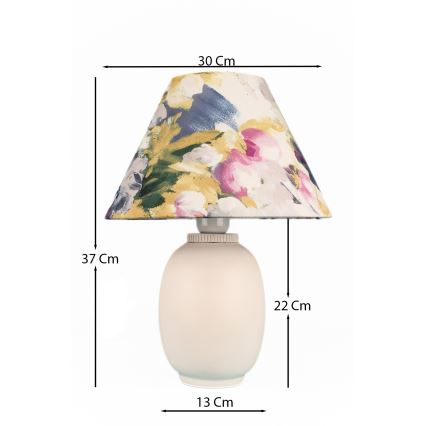Galda lampa 1xE27/40W/230V balta/krāsaina