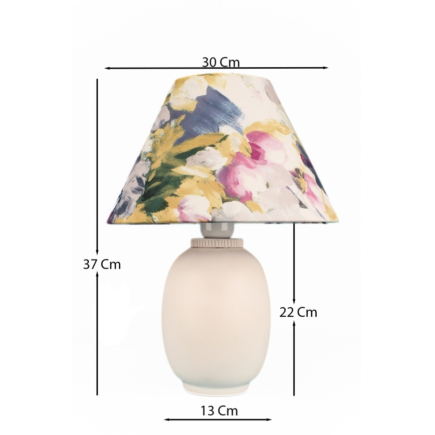 Galda lampa 1xE27/40W/230V balta/krāsaina