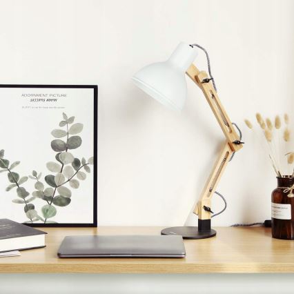 Galda lampa 1xE27/40W/230V balta/melna