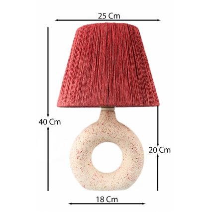Galda lampa 1xE27/40W/230V balta/sarkana