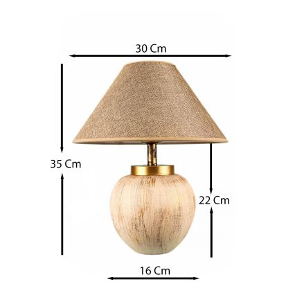 Galda lampa 1xE27/40W/230V bēša