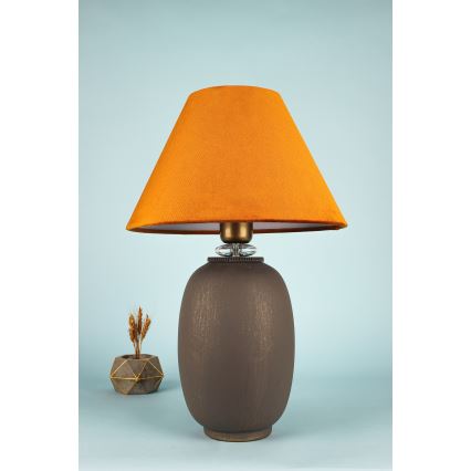 Galda lampa 1xE27/40W/230V brūna/oranža