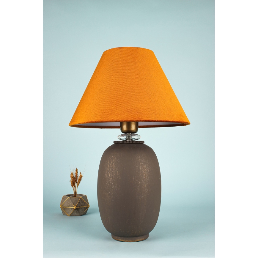 Galda lampa 1xE27/40W/230V brūna/oranža