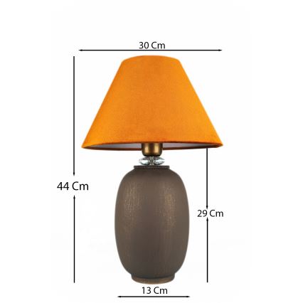 Galda lampa 1xE27/40W/230V brūna/oranža