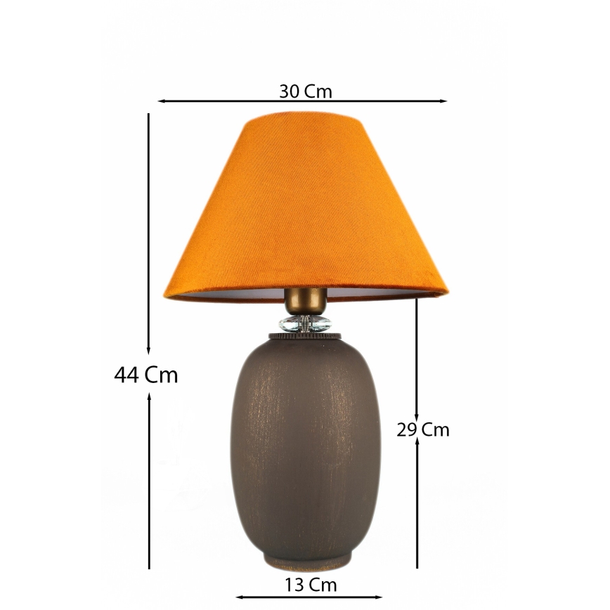 Galda lampa 1xE27/40W/230V brūna/oranža