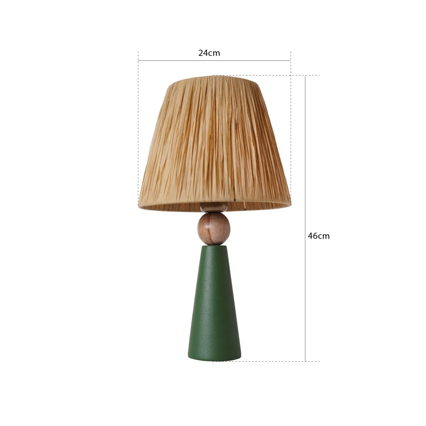 Galda lampa 1xE27/40W/230V brūna/zaļa