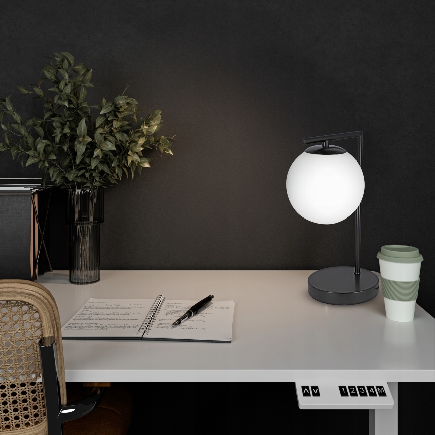 Galda lampa 1xE27/40W/230V melna/balta