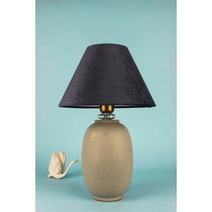 Galda lampa 1xE27/40W/230V melna/bēša
