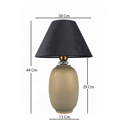 Galda lampa 1xE27/40W/230V melna/bēša