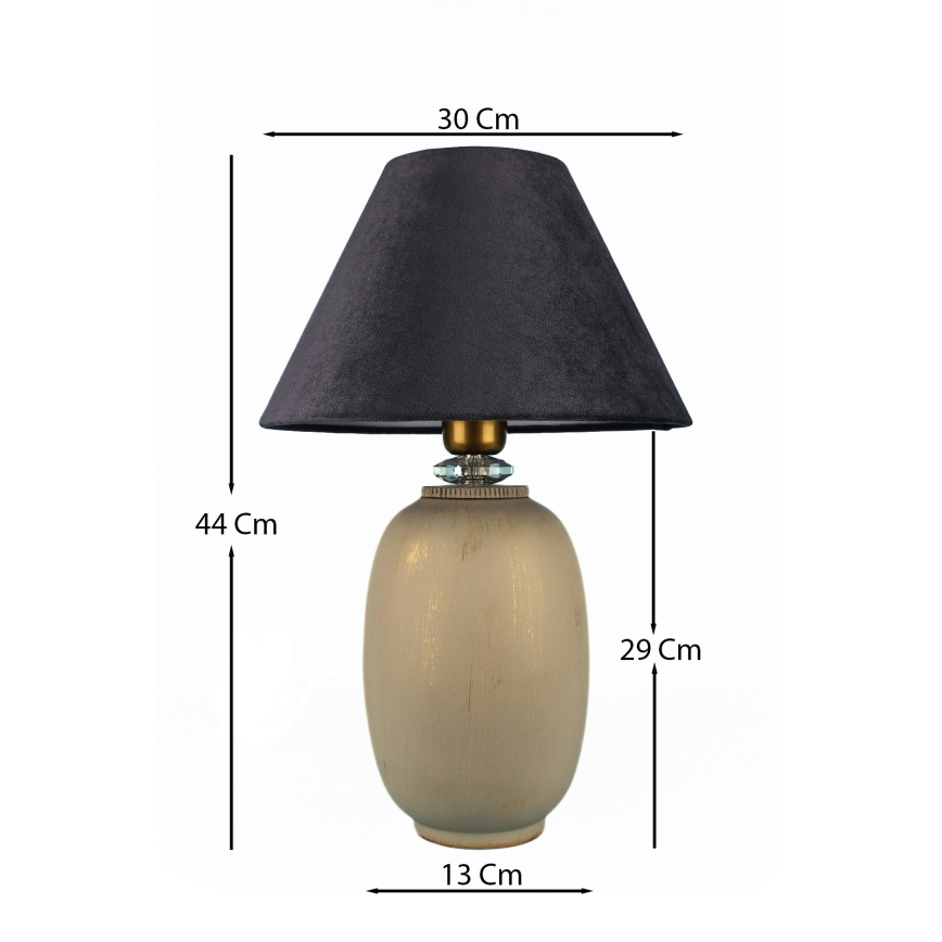Galda lampa 1xE27/40W/230V melna/bēša