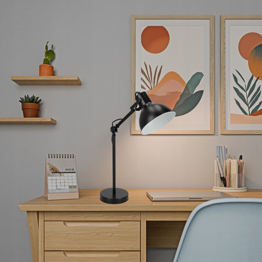 Galda lampa 1xE27/40W/230V melna