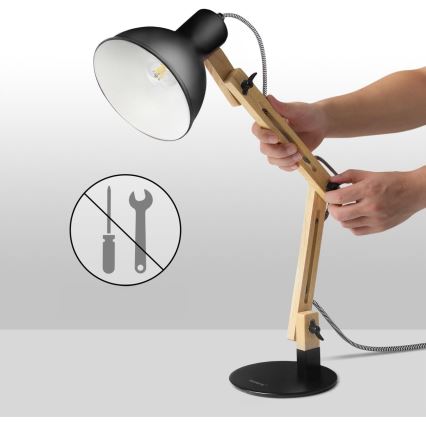 Galda lampa 1xE27/40W/230V, melna