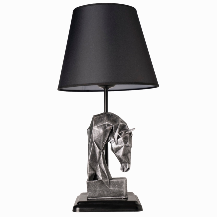Galda lampa 1xE27/40W/230V melna/sudraba