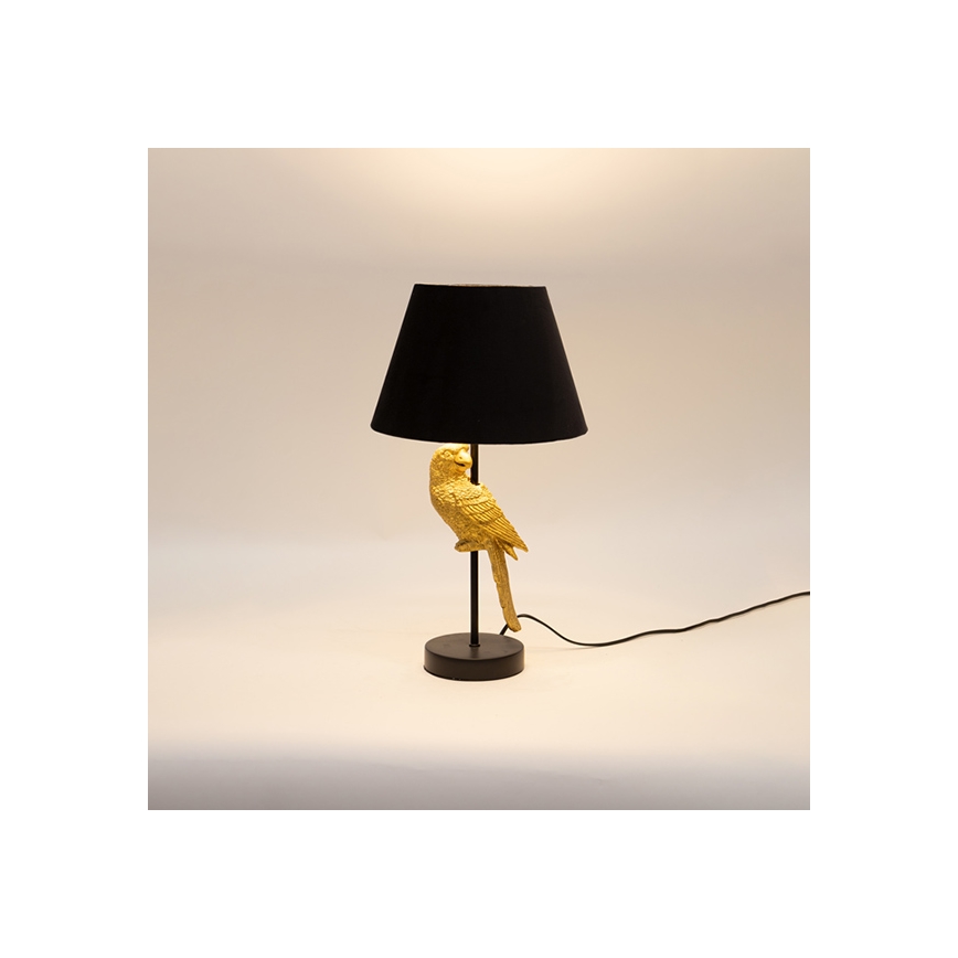 Galda lampa 1xE27/40W/230V melna/zelta