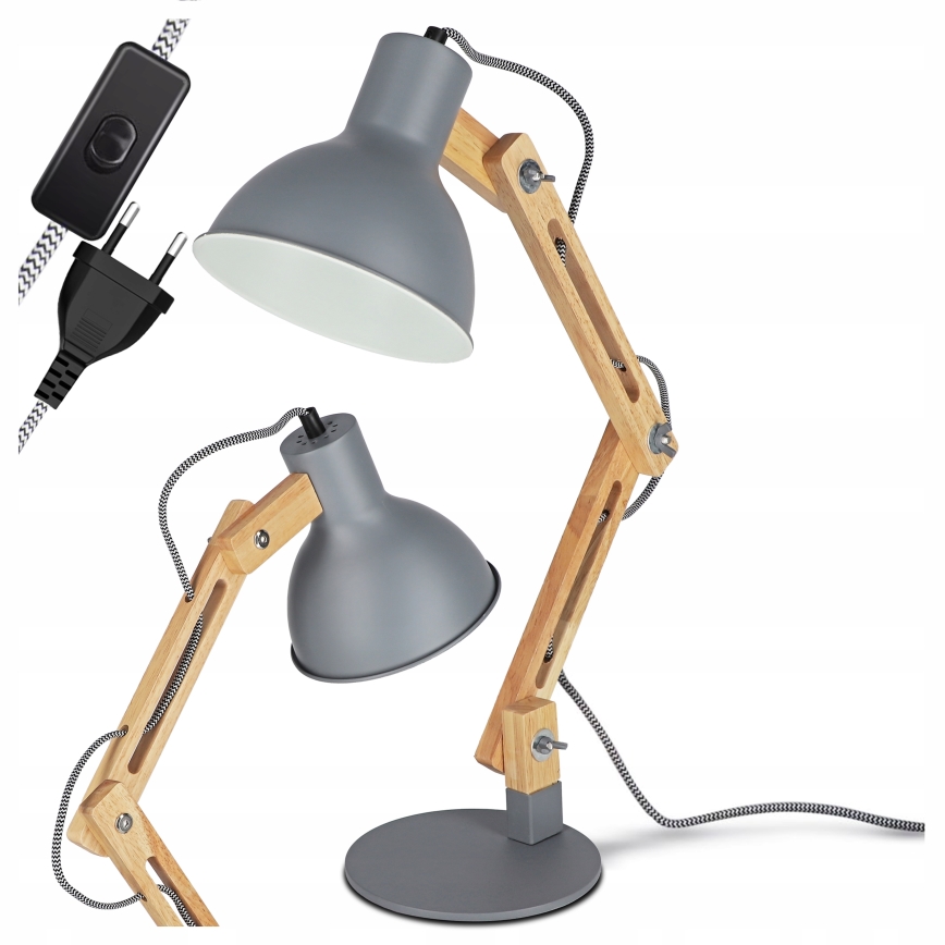 Galda lampa 1xE27/40W/230V pelēka
