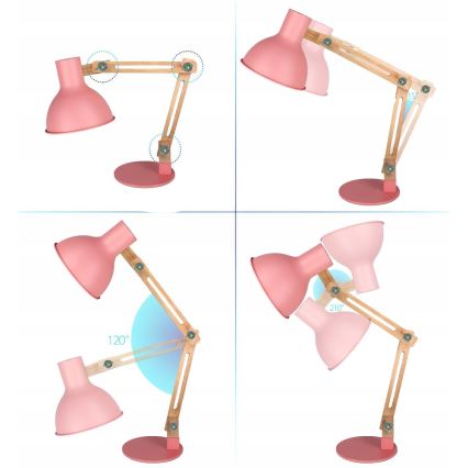 Galda lampa 1xE27/40W/230V rozā