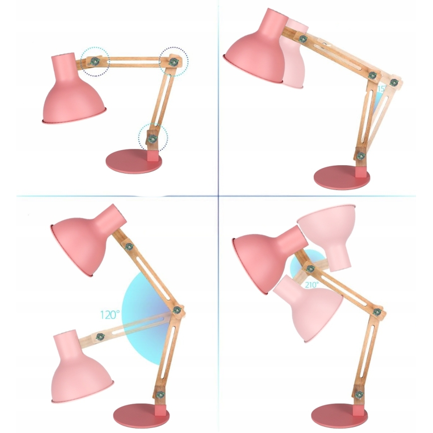 Galda lampa 1xE27/40W/230V rozā