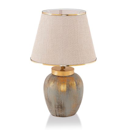 Galda lampa 1xE27/40W/230V zelta/bēša