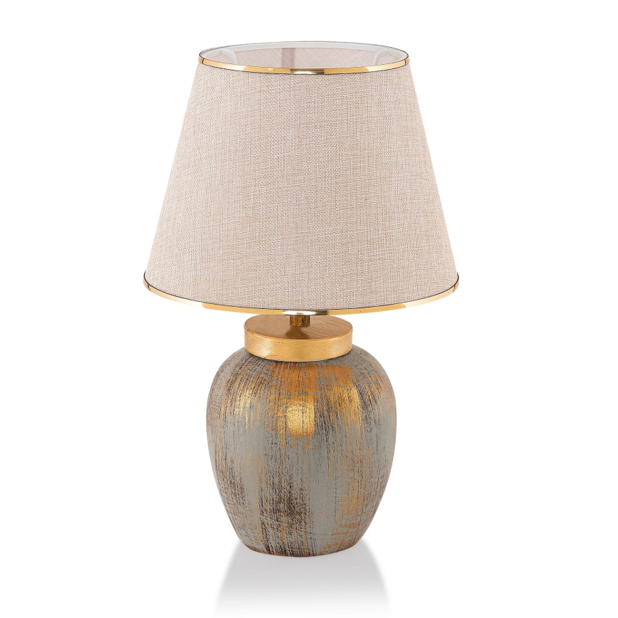 Galda lampa 1xE27/40W/230V zelta/bēša