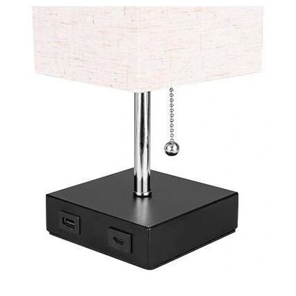 Galda lampa 1xE27/60W/230V ar USB lādētājs