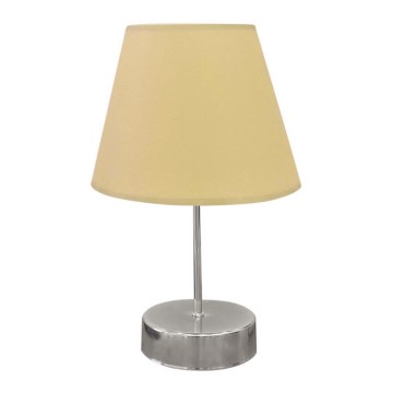 Galda lampa 1xE27/60W/230V bēša/spīdīgi hromēts