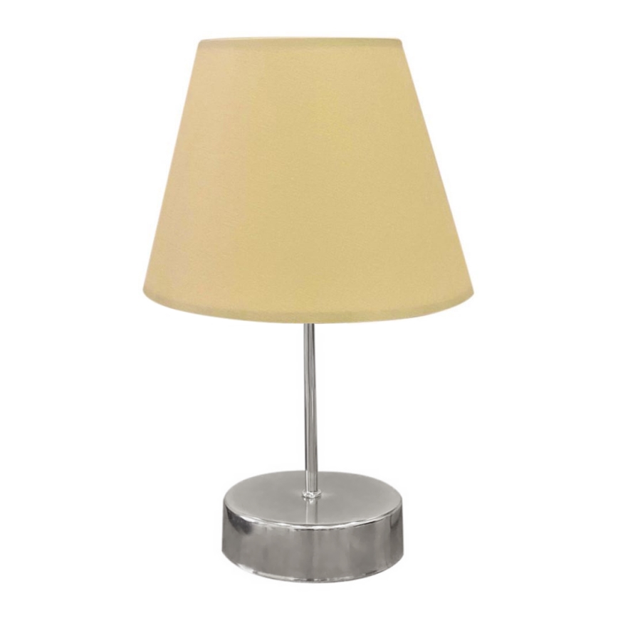 Galda lampa 1xE27/60W/230V bēša/spīdīgi hromēts
