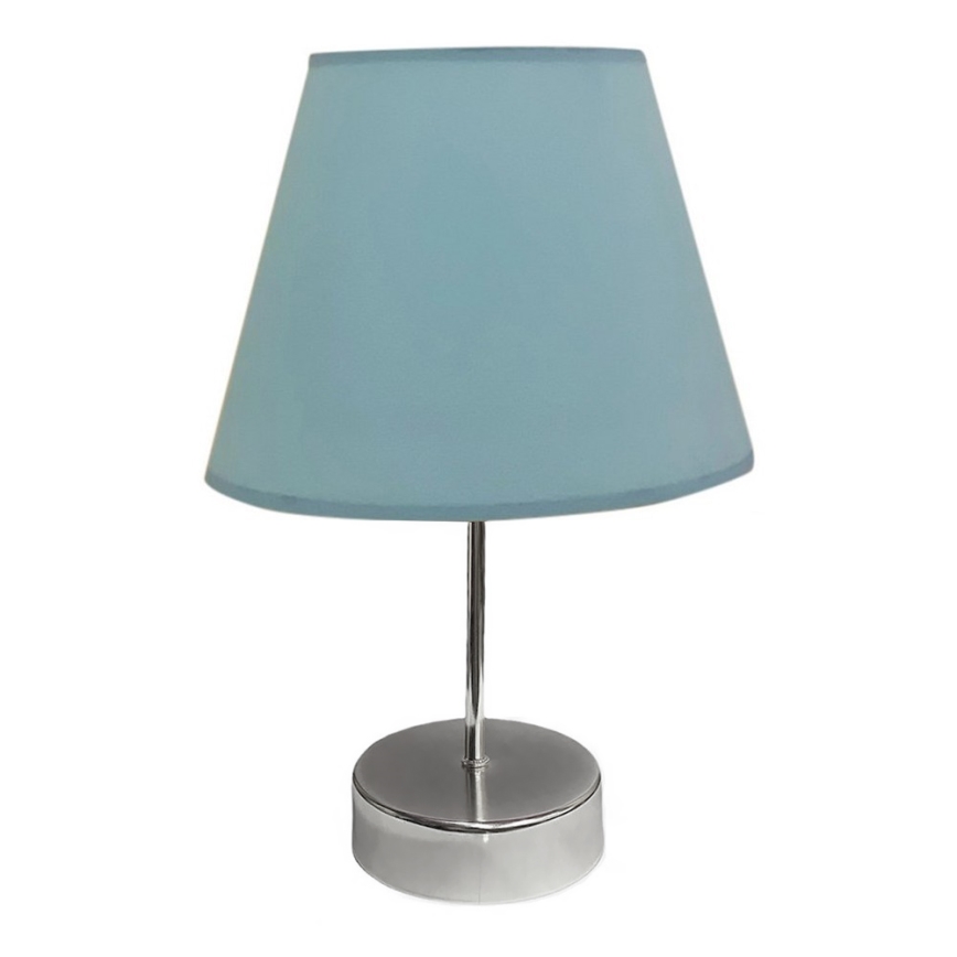 Galda lampa 1xE27/60W/230V zila/spīdīgi hromēts