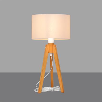 Galda lampa ALBA 1xE27/15W/230V balta/ozols