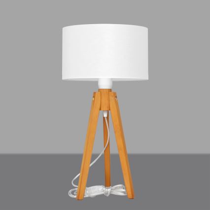 Galda lampa ALBA 1xE27/15W/230V balta/ozols