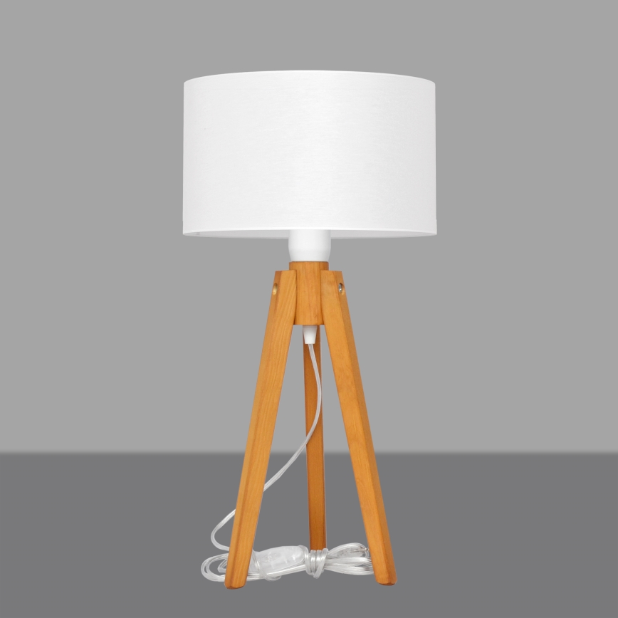 Galda lampa ALBA 1xE27/15W/230V balta/ozols