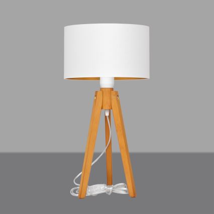 Galda lampa ALBA 1xE27/15W/230V balta/zelta/ozols