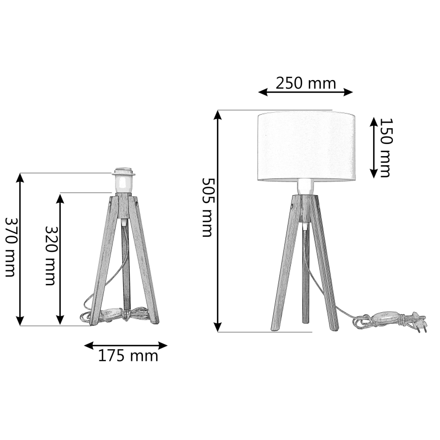 Galda lampa ALBA 1xE27/15W/230V krēmkrāsa/ozols
