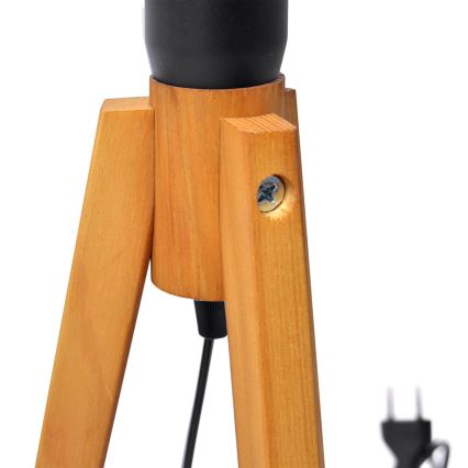 Galda lampa ALBA 1xE27/15W/230V melna/zelta/ozols