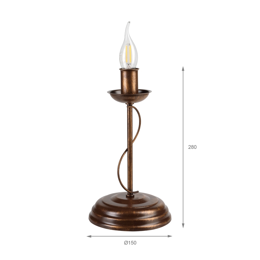 Galda lampa ANTON 1xE14/60W/230V bronzas krāsā