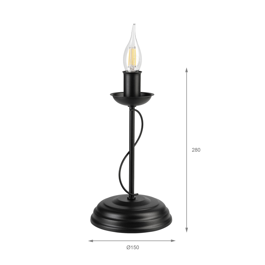 Galda lampa ANTON 1xE14/60W/230V melna
