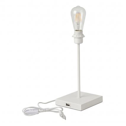 Galda lampa ar USB portu 1xE27/15W/230V balta