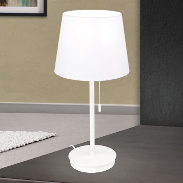Galda lampa ar USB portu LUDWIG 1xE27/40W/230V 50 cm balta