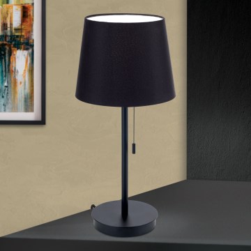 Galda lampa ar USB portu LUDWIG 1xE27/40W/230V 50 cm melna