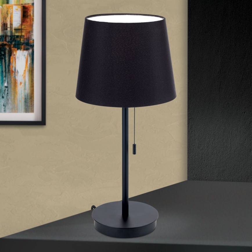 Galda lampa ar USB portu LUDWIG 1xE27/40W/230V 50 cm melna